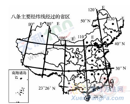 高考地理考点精析-八条主要经纬线经过的中国省区第1页
