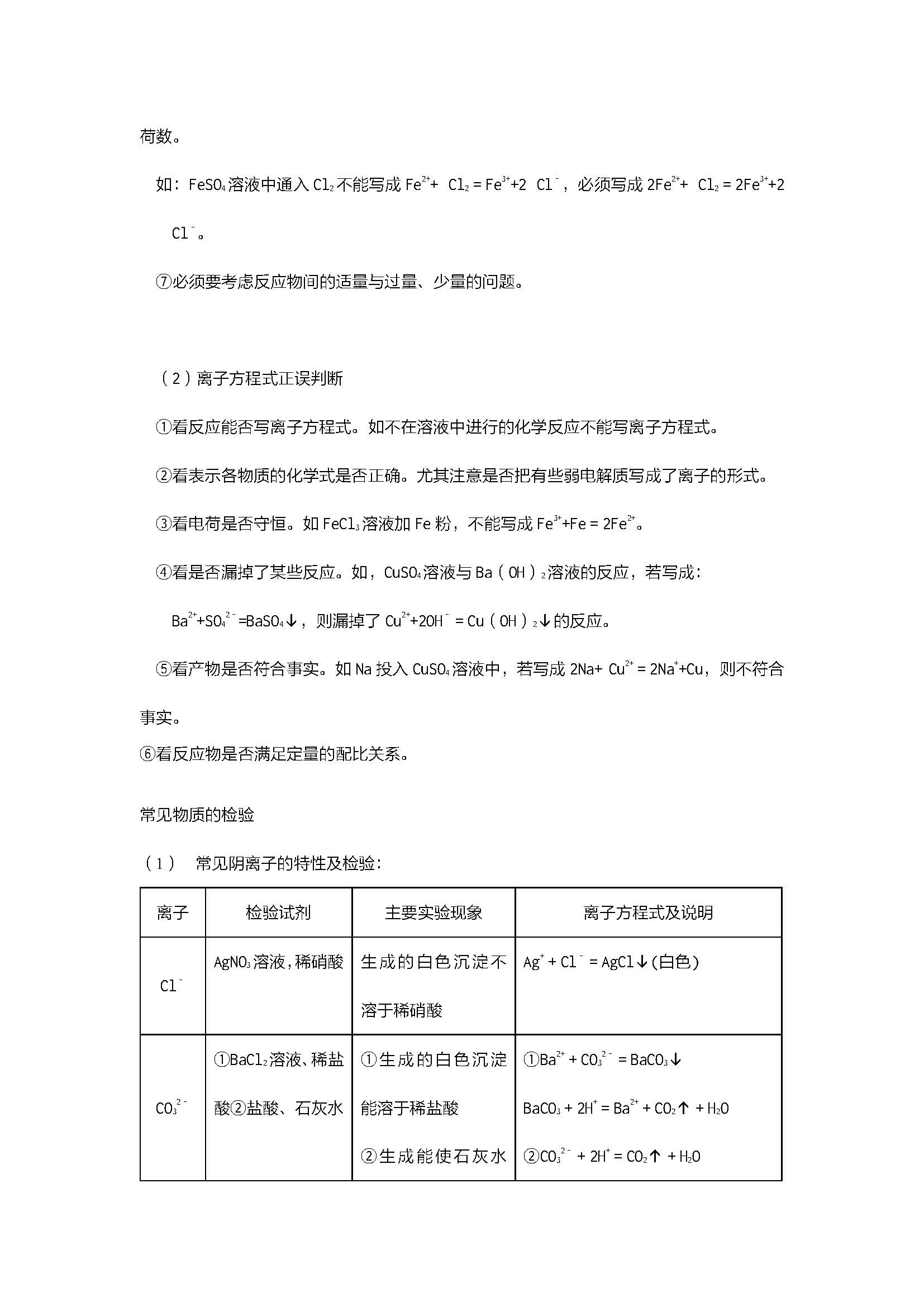  高一上化学知识点总结