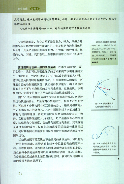 人教版新课标物理必修2 5.6 向心力