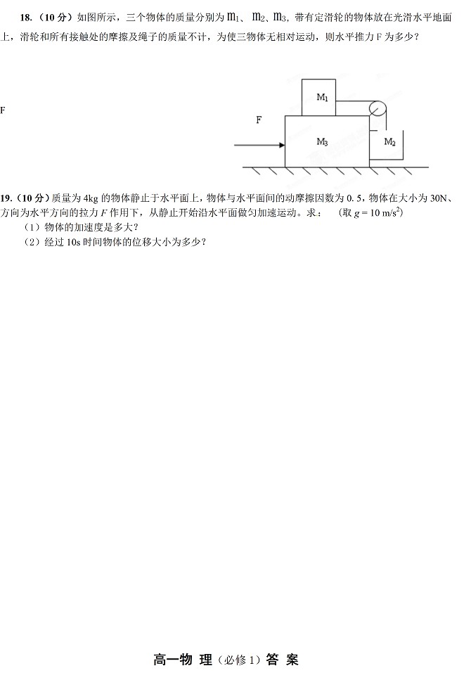 桐城十中2011-2012学年高一第一学期期末考试物理试卷