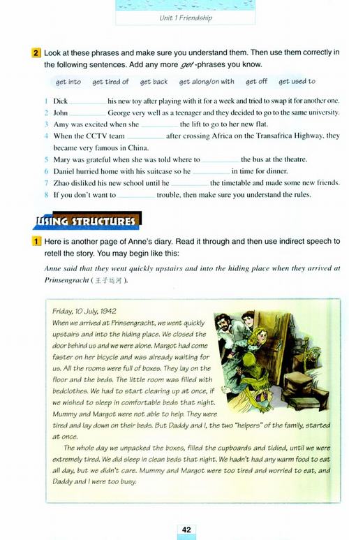 人教版英语必修1电子书 Unit 1 Friendship Workbook