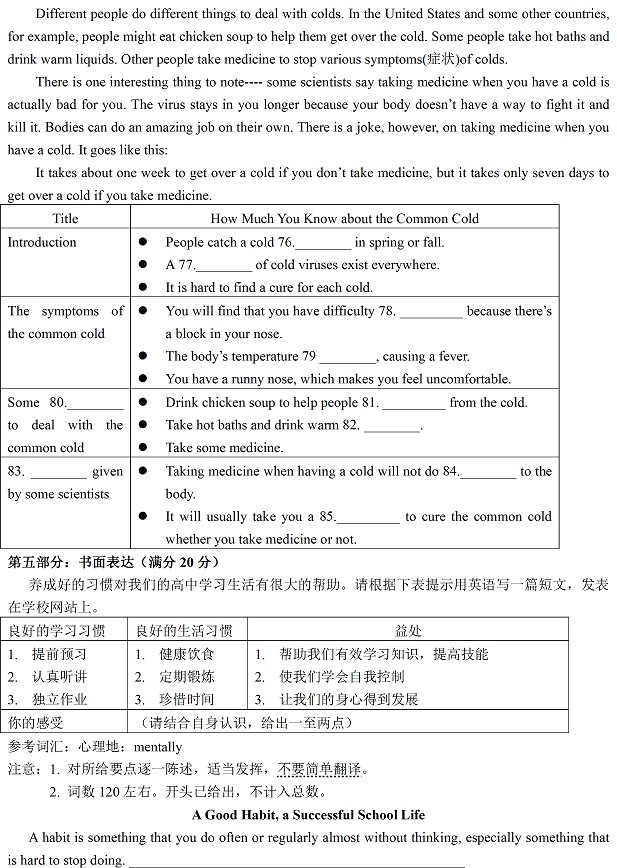 淮阴师院附属中学2012-2013学年高一年级英语试卷