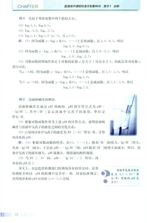 高一数学电子课本：高一数学必修1 第二章 2.2.2 对数函数及其性质